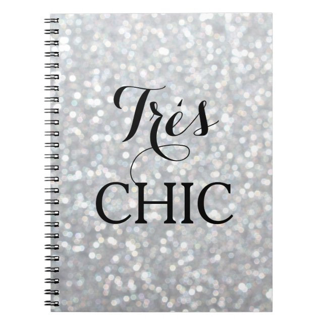 Sparkly Silver VERY CHIC Notebook (Front)