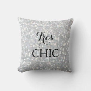 Sparkly Silver Very CHIC Pillow