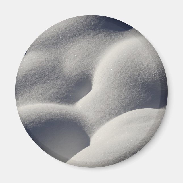 Sparkly Snow Mounds Abstract Nature Magnet (Front)
