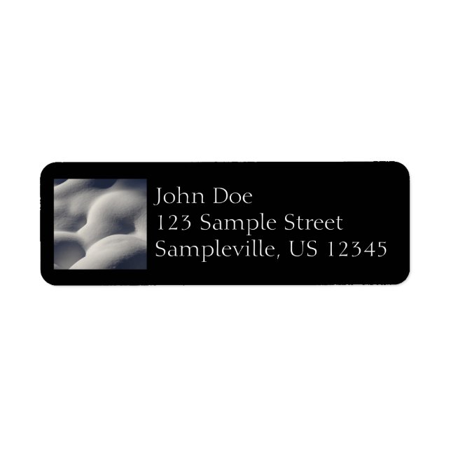 Sparkly Snow Mounds Abstract Nature Return Address Label (Front)