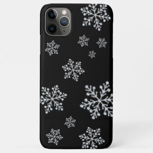Sparkly Snowflakes black iPhone Case