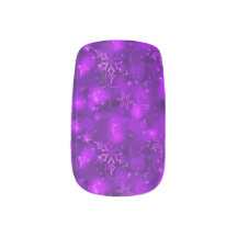 Sparkly Snowflakes, Purple: Christmas Nail Wraps