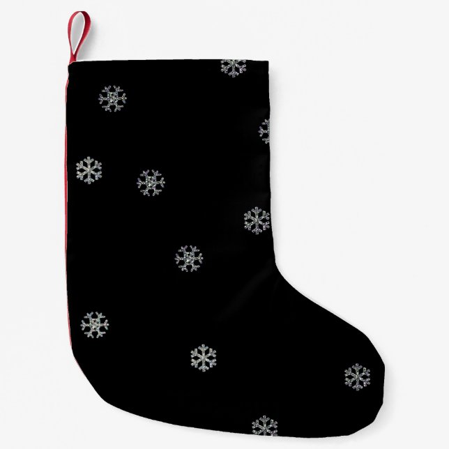 Sparkly Snowflakes Small Christmas Stocking (Front)