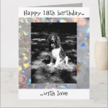 Sparkly springer spaniel 18th birthday card<br><div class="desc">Sparkly 18th birthday card from Just_Jasper. 
Beautiful design,  black and white print,  on sparkly background,  with colour inside.
Matching mug and gifts available from Just_Jasper.</div>