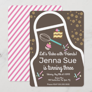 Sparkly Sprinkle Cupcake Decorating Birthday Invitation
