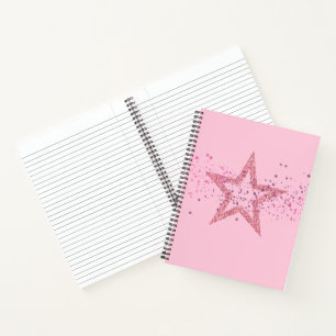 Sparkly Star Baby Pink pretty Notebook