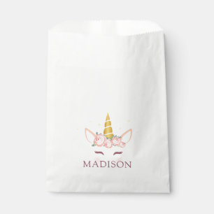 Sparkly Stars and Flowers Unicorn Birthday Favour Bag