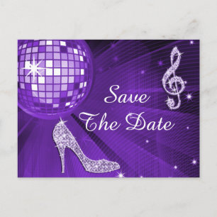 Sparkly Stiletto Heel 25th Birthday Save The Date Announcement Postcard