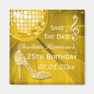 Sparkly Stiletto Heel 25th Birthday Save The Date Magnet