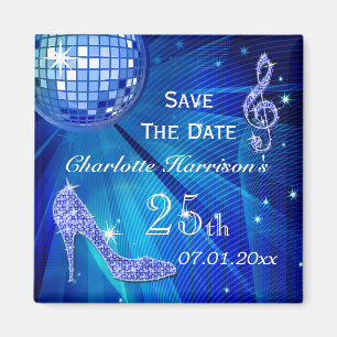 Sparkly Stiletto Heel 25th Birthday Save The Date Magnet