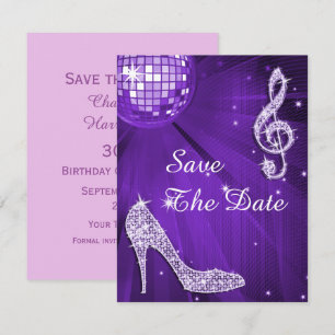 Sparkly Stiletto Heel 30th Birthday Save The Date Announcement