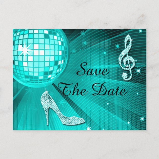 Sparkly Stiletto Heel 40th Birthday Save The Date Announcement Postcard (Front)