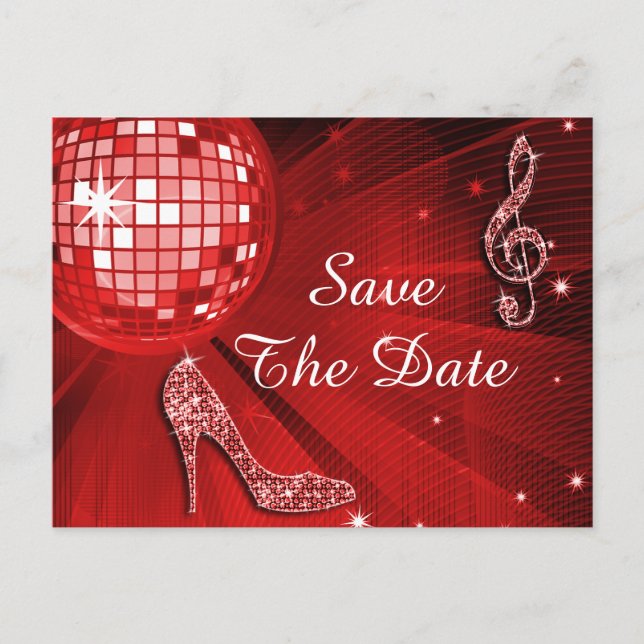 Sparkly Stiletto Heel 40th Birthday Save The Date Announcement Postcard (Front)
