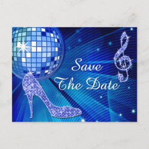 Sparkly Stiletto Heel 50th Birthday Save The Date Announcement Postcard