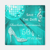 Sparkly Stiletto Heel 50th Birthday Save The Date