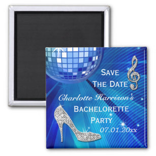 Sparkly Stiletto Heel Bachelorette Save The Date Magnet