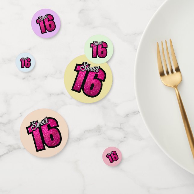 Sparkly Sweet Sixteenth Birthday Confetti (Group)