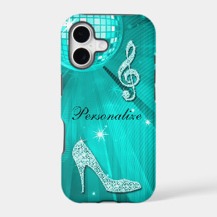 Sparkly Teal Music Note & Stiletto Heel