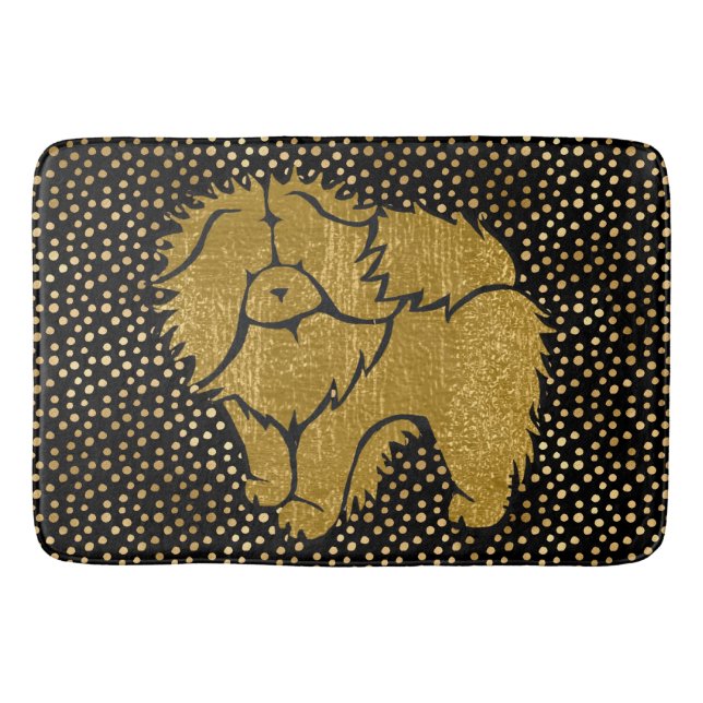 SPARKLY THANG Chow faux metallic crate/bath mat  (Front)