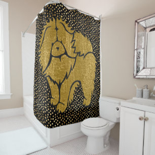 SPARKLY THANG Chow faux metallic shower curtain
