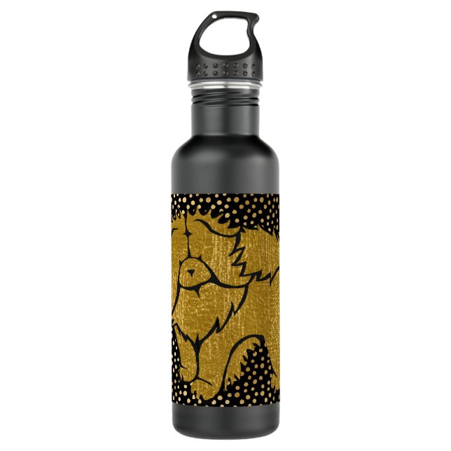 SPARKLY THANG Chow faux metallic water bottle (Front)