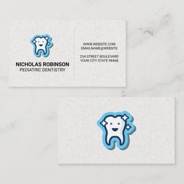 Sparkly Tooth Icon | Dentistry Business Card (Front/Back)