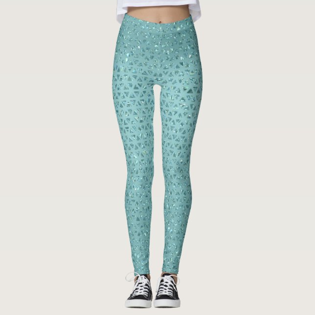 Sparkly Turquoise Leggings (Front)