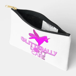 Sparkly unicorn glitter pegasus don't care accessory pouch