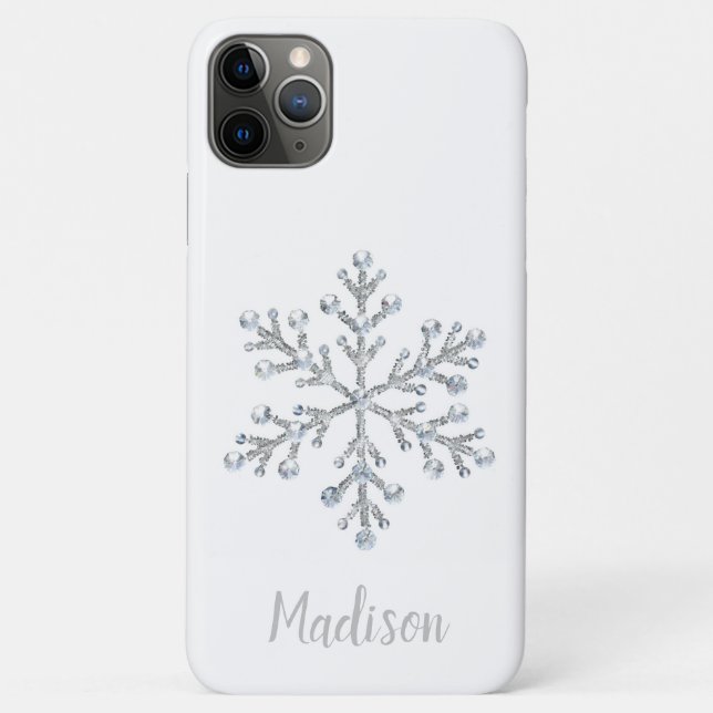 Sparkly White Monogram iPhone Case (Back)