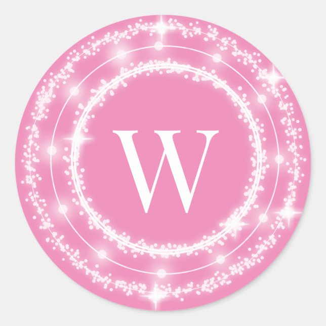 Sparkly Wreath Monogram Sticker (Front)