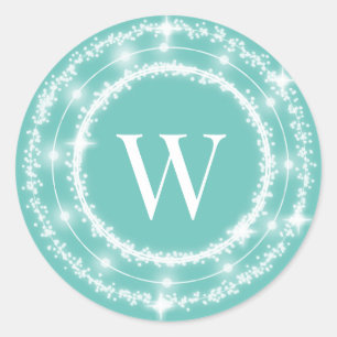 Sparkly Wreath Monogram Sticker
