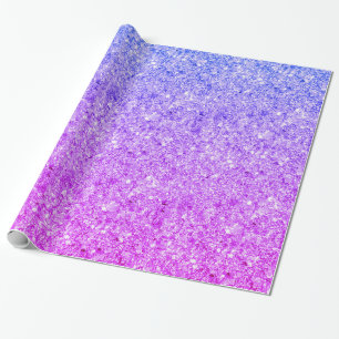 Sparks Blue And Pink Glitter Wrapping Paper