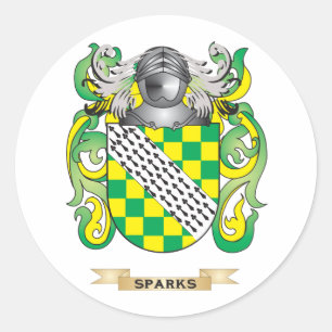 Sparks Coat of Arms (Family Crest) Classic Round Sticker