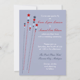 Sparks Fly Fourth of July Wedding Invitation