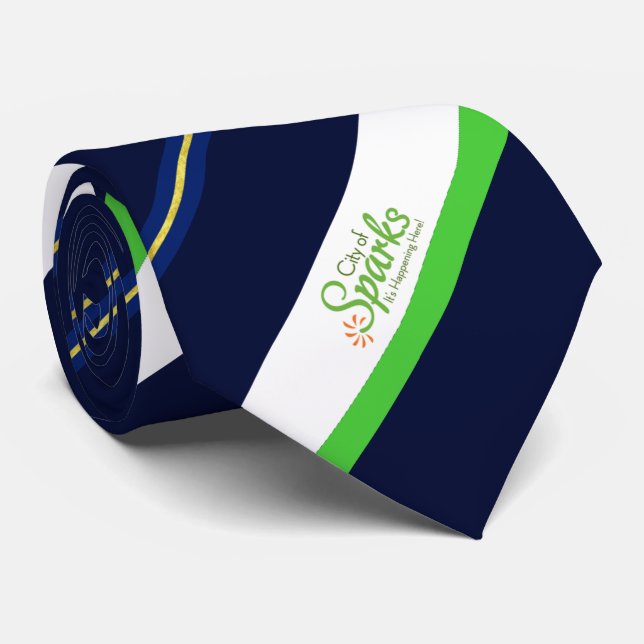 Sparks (Nevada) city flag Neck Tie (Rolled)