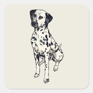 Sparky Dalmatian Pop Art Halftone Comic Dog Square Sticker