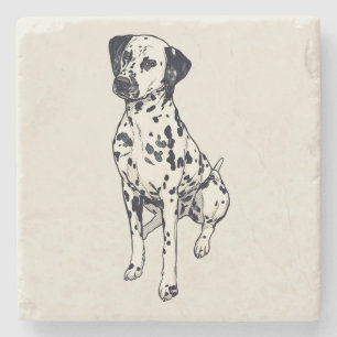 Sparky Dalmatian Pop Art Halftone Comic Dog Stone Coaster