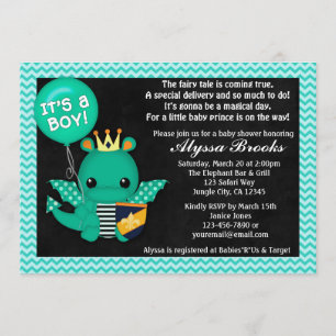 Sparky Dragon Baby Shower Invitations Boys #197