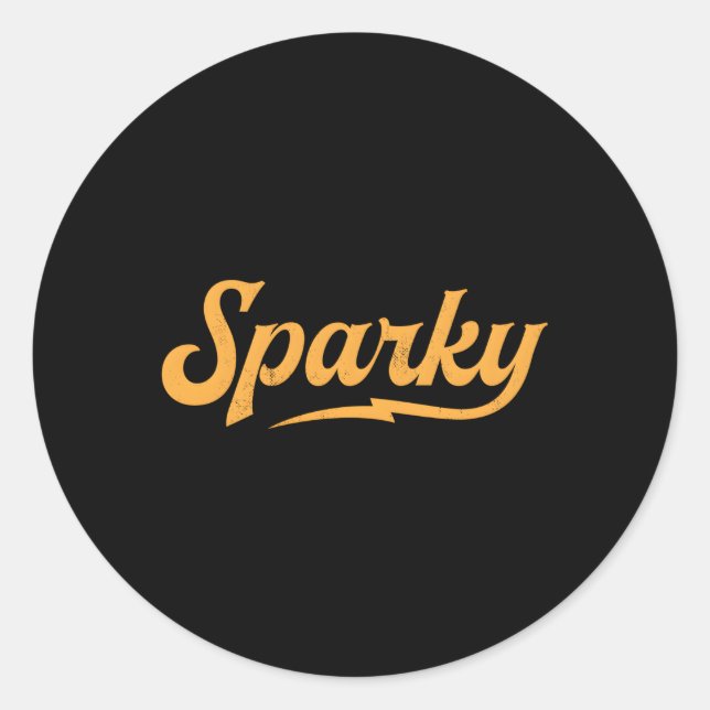 Sparky Electrician Line Dad Novelty Classic Round Sticker (Front)