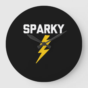 Sparky Funny Saying Sarcastic Novelty Electrician Large Clock