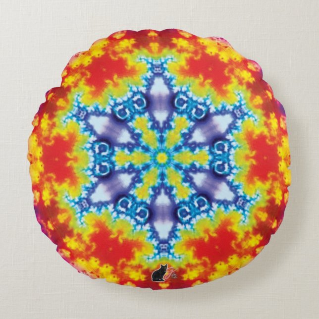 Sparky Kaleidoscope  Round Cushion (Front)