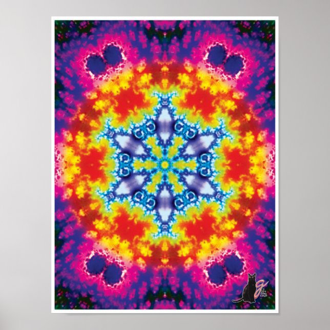 Sparky Kinetic Collage Kaleidoscope Poster (Front)