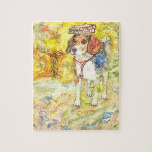 Sparky The Beagle goes to medical school Jigsaw Puzzle
