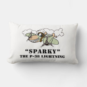 Sparky the Cartoon P-38 Lightning Lumbar Cushion