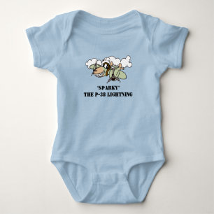 Sparky, the P-38 Lightning Baby Bodysuit