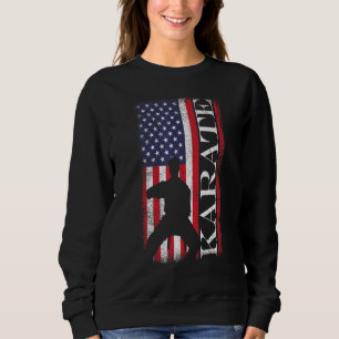 Sparring Athlete Patriotic American Us Flag Karate Sweatshirt