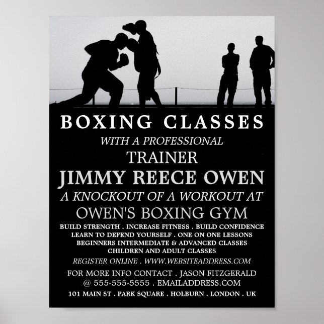 Sparring Match, Boxing Class Advert Poster (Front)