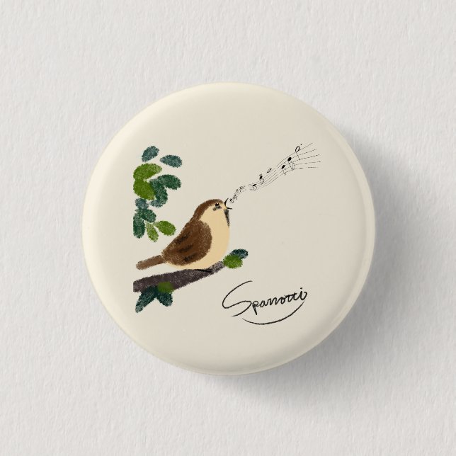 Sparrotti! スパロッティ！ 3 cm round badge (Front)