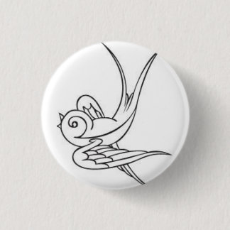 sparrow 3 cm round badge