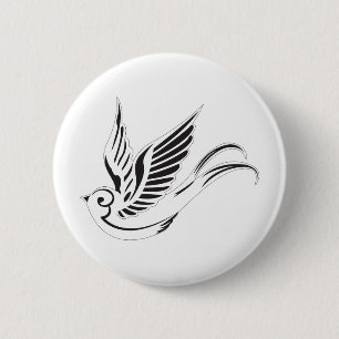 Sparrow 6 Cm Round Badge